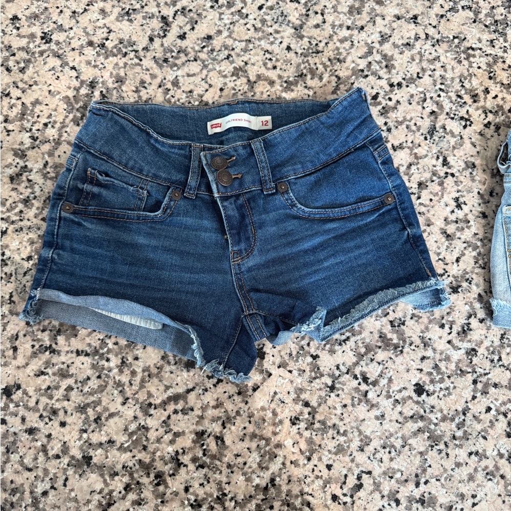 Levi's Blue Distressed Denim Shorts